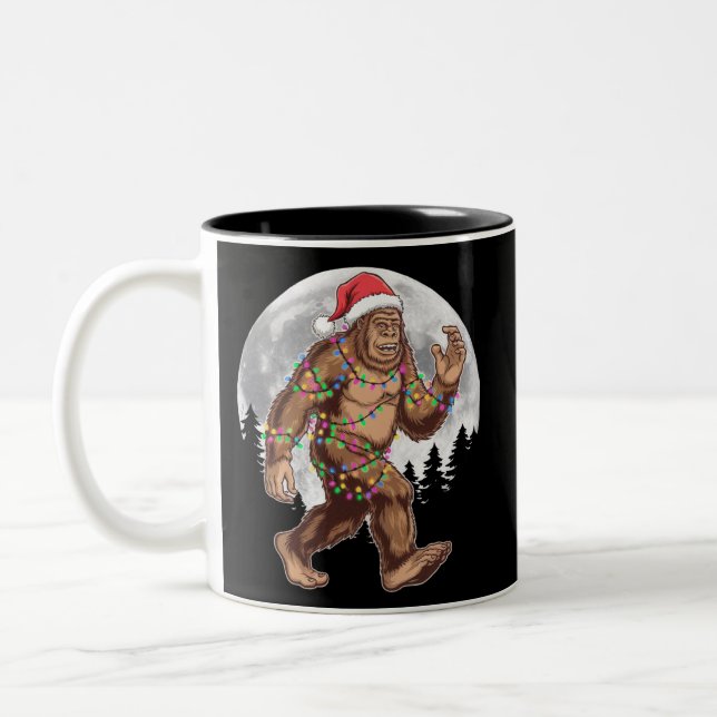 Weihnachtsbaum Bigfoot Weihnachten Lichter Xmas Sa Zweifarbige Tasse (Links)