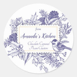 Weihnachtsbaum, Bird Pine Conces Runder Aufkleber