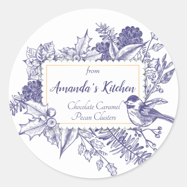 Weihnachtsbaum, Bird Pine Conces Runder Aufkleber (Vorderseite)