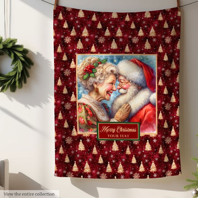 Weihnachtsbaum Blanket Cosy Geschenk Mr. & Mrs. Cl Fleecedecke (Christmas Throw Blanket Cozy Gift Mr & Mrs Claus)