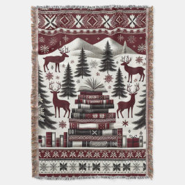Weihnachtsbaum-Blanket, Nordic Holiday Book Throw Decke