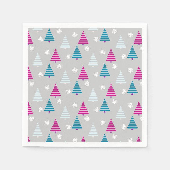 Weihnachtsbaum blau pink, einfach serviette (Vorderseite)