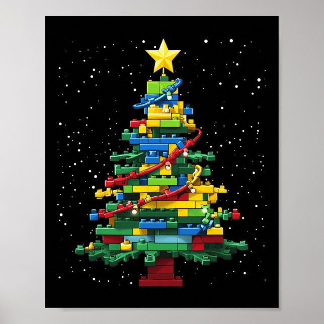 Weihnachtsbaum Block Brick Gebäude Xmas Master Bu Poster (Vorne)