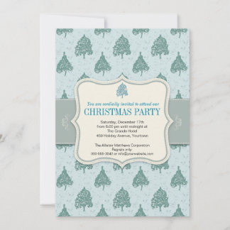Weihnachtsbaum Blue Holiday Party Einladung