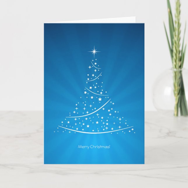 Weihnachtsbaum (Blue)-Karte Feiertagskarte (Vorderseite)