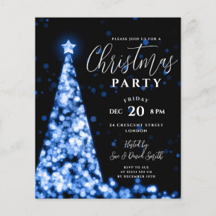 Weihnachtsbaum Blue Modern Party laden ein Flyer