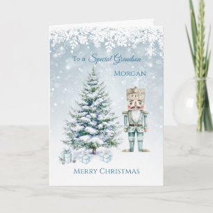 Weihnachtsbaum Blue Nutcracker Snowflakes Card Karte