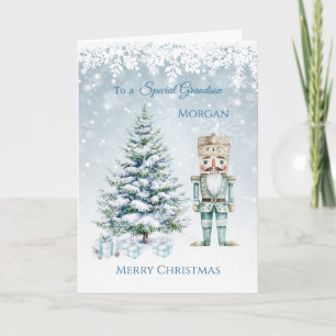 Weihnachtsbaum Blue Nutcracker Snowflakes Card Karte