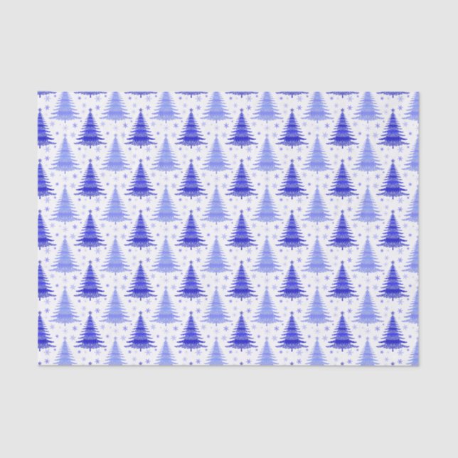 Weihnachtsbaum Blue Periwinkle Muster Design Seidenpapier (Vorderseite)