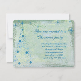 Weihnachtsbaum Blues Grunge Party Einladung