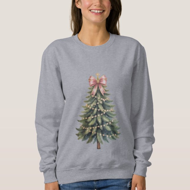 Weihnachtsbaum Bow Coquette Xmas Sweatshirt (Vorderseite)