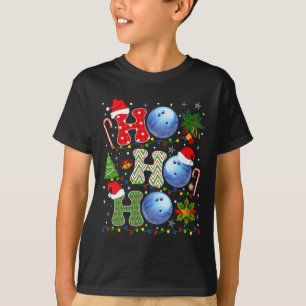 Weihnachtsbaum Bowling Ho Ho Ho Santa Lights Xmas T-Shirt