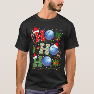 Weihnachtsbaum Bowling Ho Ho Ho Santa Lights Xmas T-Shirt