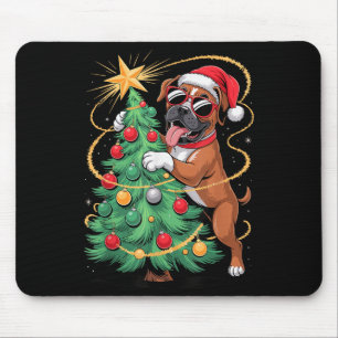 Weihnachtsbaum Boxer Dog Sungles Mousepad