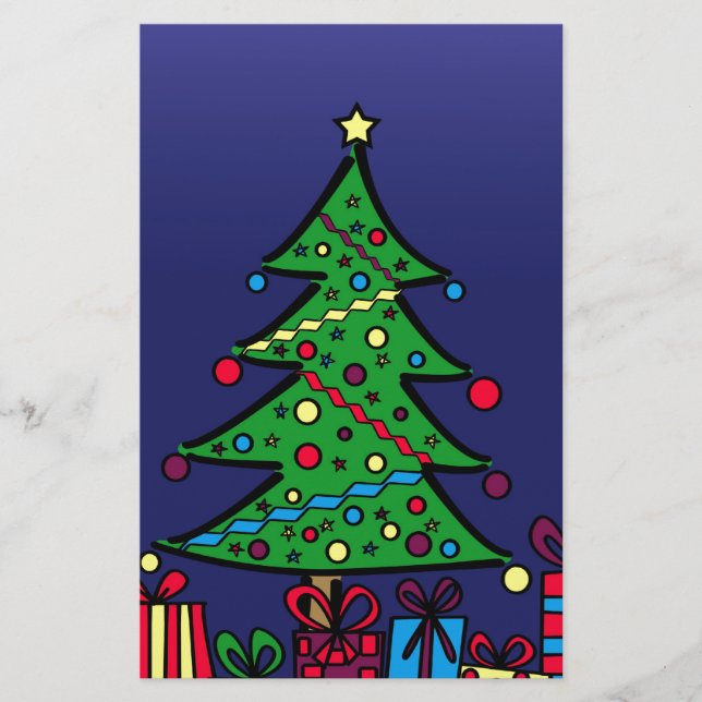 Weihnachtsbaum Briefpapier (Vorderseite)