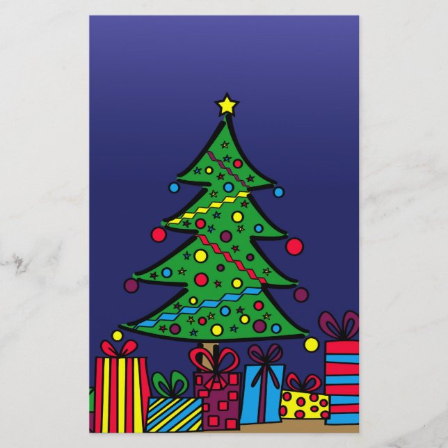 Weihnachtsbaum Briefpapier (Vorderseite)