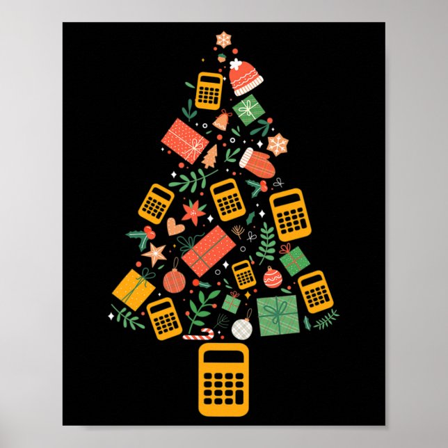 Weihnachtsbaum Buchhalter Rechner Finanzen Chris Poster (Vorne)