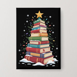 Weihnachtsbaum Buchliebhaber Lehrer Bibliothekar B Button