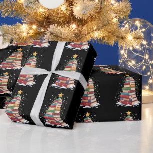 Weihnachtsbaum Buchliebhaber Lehrer Bibliothekar B Geschenkpapier