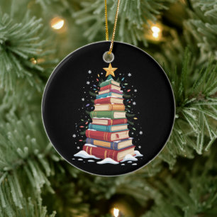 Weihnachtsbaum Buchliebhaber Lehrer Bibliothekar B Keramik Ornament