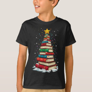 Weihnachtsbaum Buchliebhaber Lehrer Bibliothekar B T-Shirt