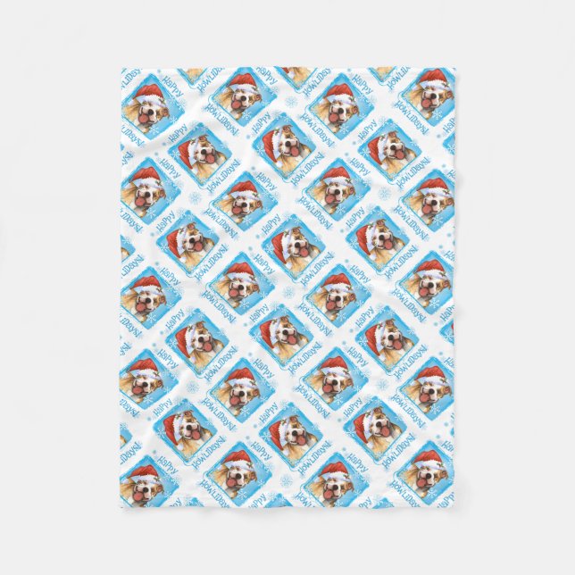 Weihnachtsbaum Bull Terrier Fleece Blanket (Vorderseite)
