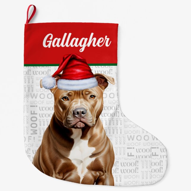 Weihnachtsbaum Bull Terrier Name Hintergrund Großer Weihnachtsstrumpf (Vorderseite)