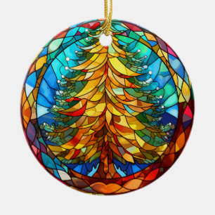 Weihnachtsbaum Buntglas-Stil Keramik Ornament