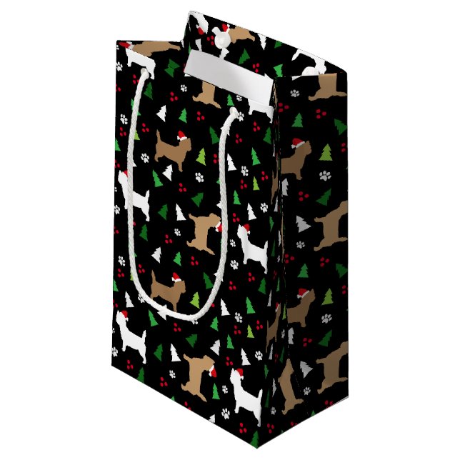 Weihnachtsbaum Cairn Terrier Dog Howliday Tree Kleine Geschenktüte (Vorderseite Schrägansicht)
