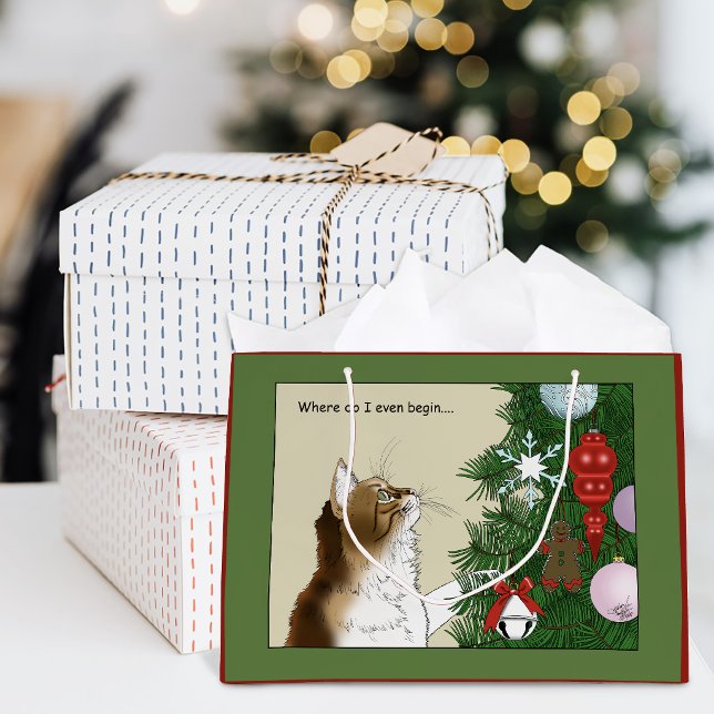 Weihnachtsbaum Calico Cat Ornaments Funny Große Geschenktüte (Von Creator hochgeladen)