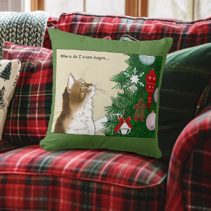 Weihnachtsbaum Calico Cat Ornaments Funny Kissen