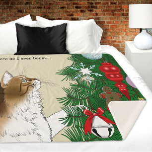 Weihnachtsbaum Calico Kat Ziergegenstände Funny Sherpadecke