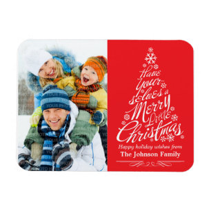 Weihnachtsbaum Calligraphy Holiday Foto Magnet