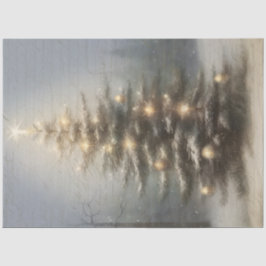 Weihnachtsbaum Candle Lit Snow Decoupage Seidenpapier