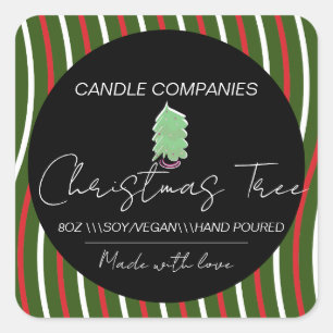 Weihnachtsbaum Candle Maker Business Quadratischer Aufkleber