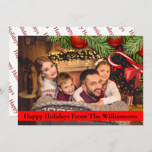 Weihnachtsbaum Candy Cane Border Happy Holidays Feiertagskarte