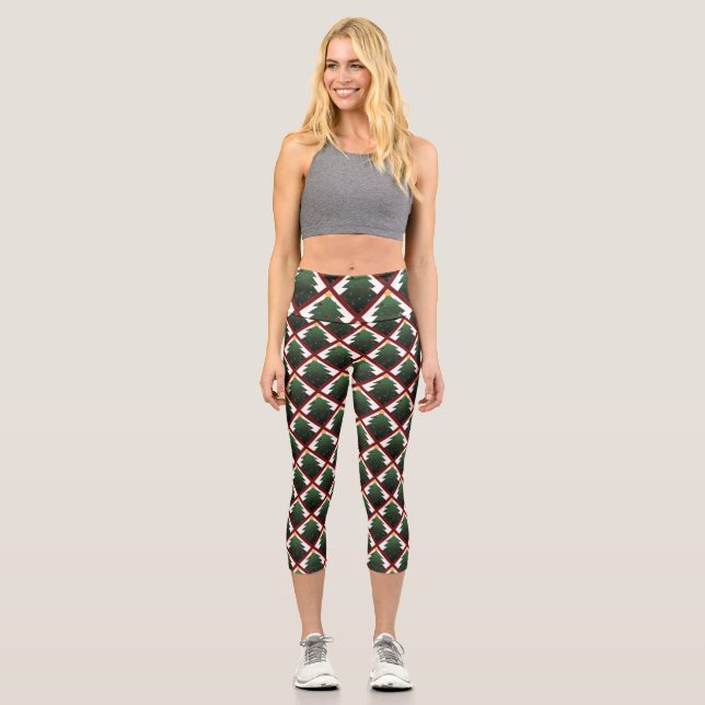Weihnachtsbaum Capri Leggings (Vorderseite)