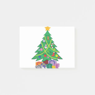 Weihnachtsbaum-Cartoon-Konzepte Post-it Klebezettel