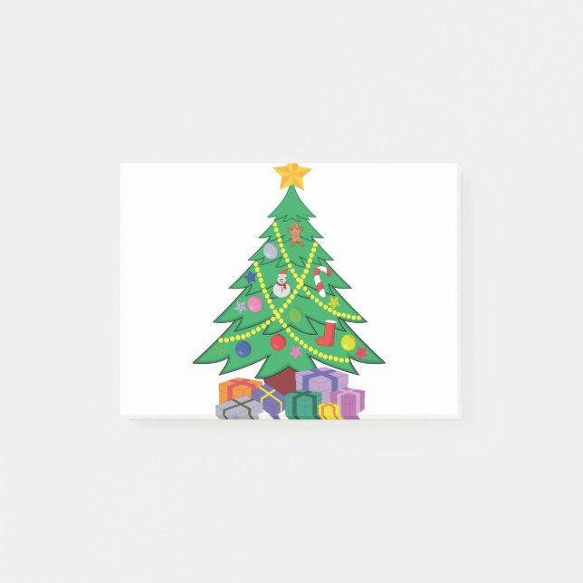 Weihnachtsbaum-Cartoon-Konzepte Post-it Klebezettel (Vorderseite)