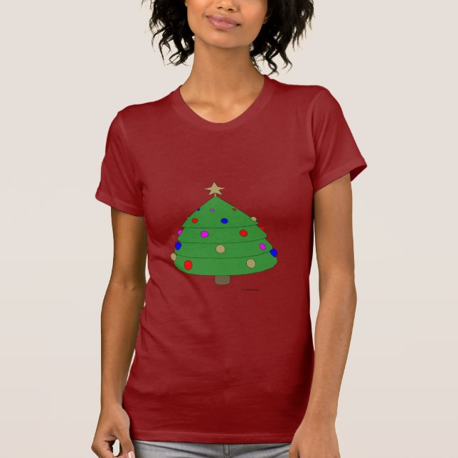 Weihnachtsbaum-Cartoon T-Shirt (Vorderseite)