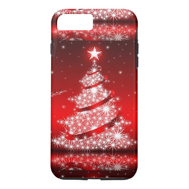 Weihnachtsbaum Case-Mate iPhone Hülle (Shimmering stars against a red background!)
