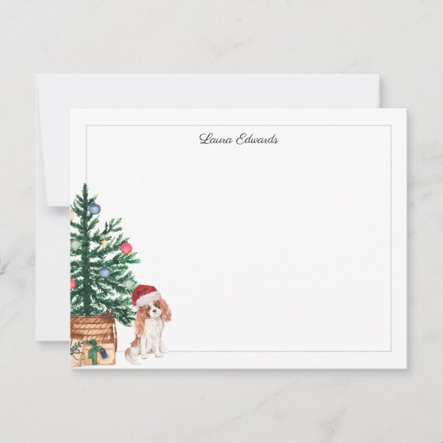 Weihnachtsbaum Cavalier King Charles Spaniel Mitteilungskarte (Vorderseite)