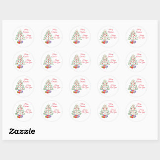 Weihnachtsbaum Classic Round Sticker