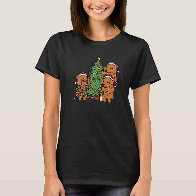 Weihnachtsbaum Cocker Spaniel Dog T-Shirt (Vorderseite)
