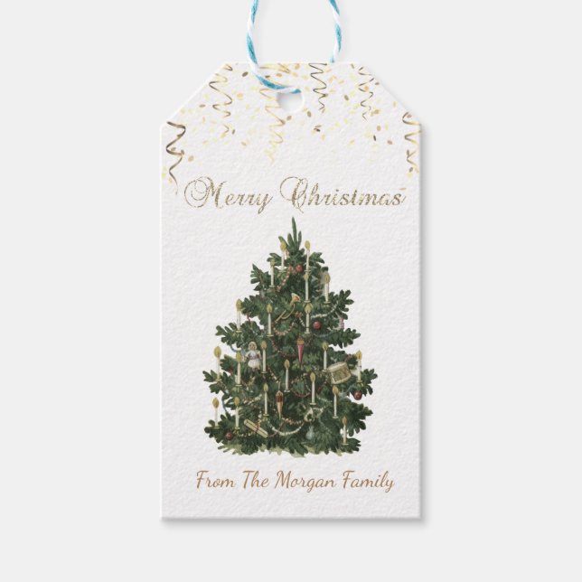 Weihnachtsbaum , Confetti-Geschenketiketts Geschenkanhänger (Vorderseite)