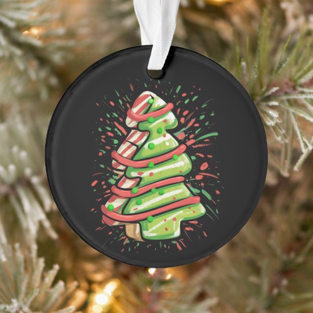 Weihnachtsbaum Cookie Brushstroke Spritzer Preppy Ornament (Baum)