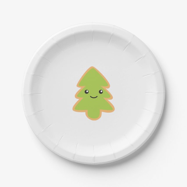 Weihnachtsbaum-Cookie Pappteller (Vorderseite)
