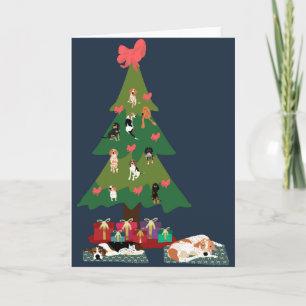 Weihnachtsbaum Coonhound Feiertagskarte
