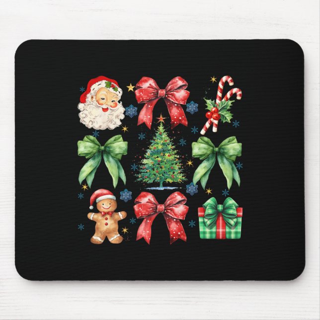 Weihnachtsbaum Coquette Bow Santa Claus Candy Mousepad (Vorne)