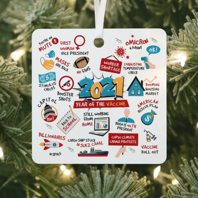 Weihnachtsbaum Covid Impfjahr Keepake Ornament Aus Metall (InSitu)